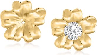 Ross-Simons 14kt Yellow Gold Flower Petal Earring Jackets