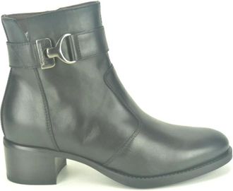 Nero Giardini Zwarte Bootie - Dames - Laarzen met Hak - Zwart - 40 EU - Leer - Schoenen