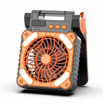 OEM Ventilador Solar Port&aacute;til Para Acampar: 4 Niveles De Velocidad, Luz Led Integrada, Bater&iacute;a De 10400 Mah, Temporizador, Inal&aacute;mbrico Y Silencioso