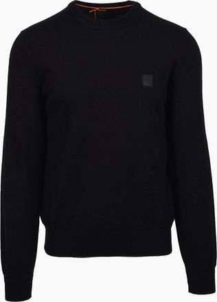 HUGO BOSS Mens Boss Orange KANOVANO KNITTED CREWNECK BLACK - Size: 38