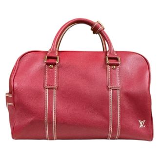 Louis Vuitton Red Color Leather Boston Bag (Pre-Owned)