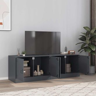 vidaXL Vidaxl - Muebles Para Tv 2 Unidades Acero Gris Antracita 67x39x44 Cm