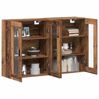 Berkfield Home Wall Mounted Cabinets 2 pcs Old Wood 69.5x34x90 cm Engineered Wood in Brown