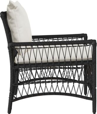 vidaXL Garden Chair Black 60 x 70 x 78cm Poly Rattan Vidaxl