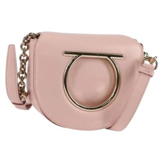 Ferragamo Pre-owned Cross Body Bags, female, Pink, Size: ONE SIZE Pre-owned Leather Crossbody Bag