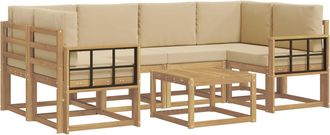 vidaXL Conjunto De Sof&aacute;s De Exterior 7 Uds. Y Beige Vidaxl