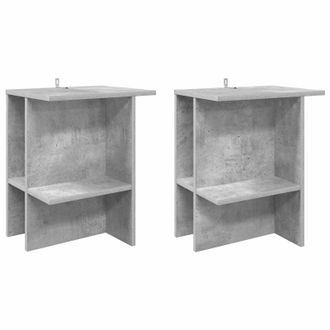 vidaXL Mesa De Caf&eacute; 2 Pcs Gris Hormig&oacute;n 40 X 30 X 49 Cm Vidaxl