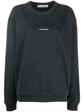 Acne Studios Sweater met logoprint - Zwart