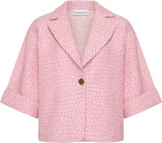 Hart by Helena Hart 7733 Blazer Pien Croco - Dames - Blazers - Roze - XS - Leer - Jassen
