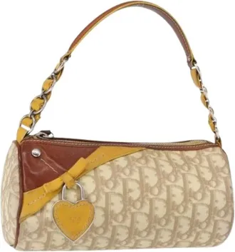 Dior Pre-owned Shoulder Bags, female, Beige, Size: ONE SIZE Pre-owned Vintage Plastic Hand Bag