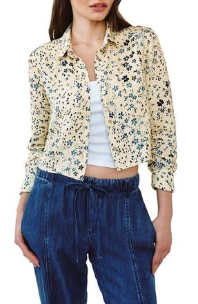 Bella Dahl Print Crop Shirt in Golden Meadow at Nordstrom, Size X-Small