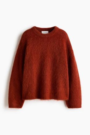H&M Oversized Mohair-blend Jumper in Burnt Orange at Nordstrom, Size X-Small