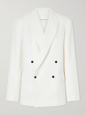 Frankie Shop Blazer Doppiopetto In Twill Newark - Bianco