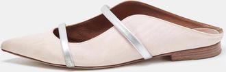 Malone Souliers Pink/silver Fabric And Leather Maureen Flat Mules