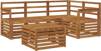 vidaXL Conjunto De Sof&aacute;s De Exterior 5 Uds. Natural Poli&eacute;ster Vidaxl