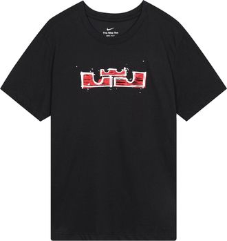 Nike Mens Nike SS22 Dri-Fit Lebron Hand Painted Crown Lion Pattern Printing Basketball Sports Short Sleeve Black T-Shirt DR1292-010