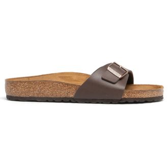 Birkenstock Madrid Birko-Flor Unisex Slides Sandals - Dark Brown - Size:UK 4.5