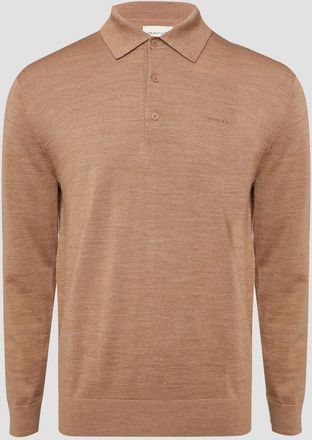 GANT Mens Merino Wool Polo Shirt in Beige - Size Medium