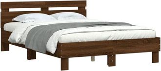 vidaXL Bed Frame with led without Mattress Brown Oak 120x200 cm Vidaxl