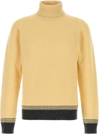Ermenegildo Zegna Yellow Turtle Neck Sweaters