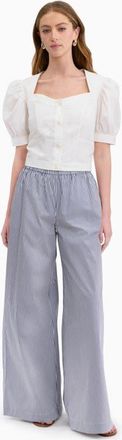 Rebecca Taylor Brielle Poplin Shirt in Ivory at Nordstrom, Size 4