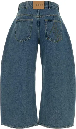 The Attico Womens Denim Wide-Leg Jeans Skyblue Lining Pl Co