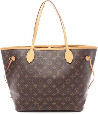 Louis Vuitton Brown Monogram Coated Canvas Leather Handbag Tote Bag (Pre-Owned)