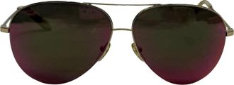 Victoria Beckham Pre-owned Womens Gradient Aviator Sunglasses in Gold Metal - One Size