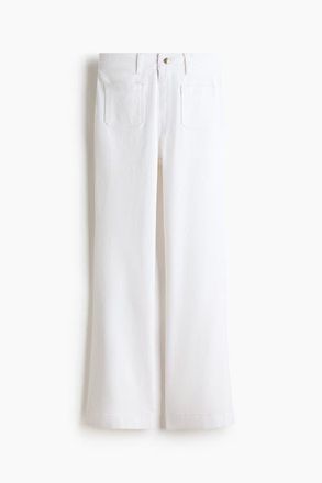 H&M Flared High Jeans in White at Nordstrom, Size 10