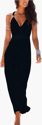 Lascana Womens Sleeveless Maxi Dress in Black at Nordstrom, Size 12