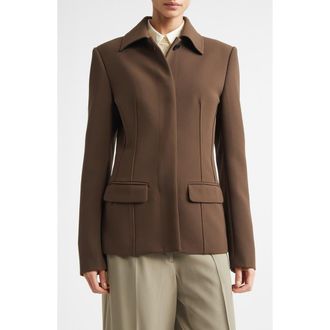 Toteme Cinched Pocket Jacket in Bark at Nordstrom, Size 10 Us