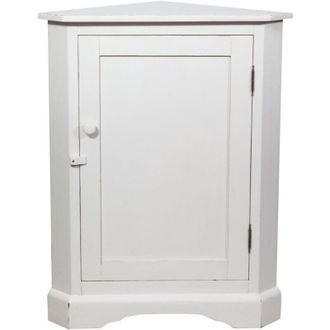 Biscottini International Angoliera Country in Legno massello di Tiglio Finitura Bianca Anticata 50x50x92 cm