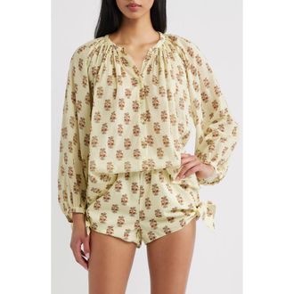D&ocirc;en Jonie Organic Cotton Top in Dandelion Grove at Nordstrom, Size X-Large