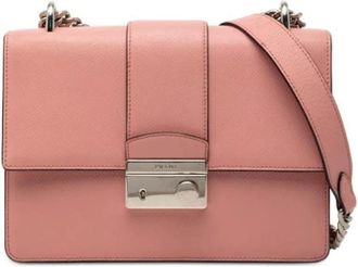 Prada Pre-owned Cross Body Bags, female, Pink, Size: ONE SIZE Pre-owned Leather Crossbody Bag