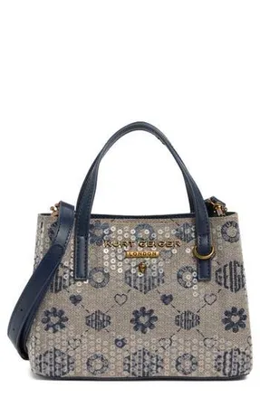 Kurt Geiger Hampstead Sequin Jacquard Mini Tote Bag in Open Blue at Nordstrom Rack