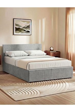 Home Discount Vida Designs Veronica King Size Ottoman Bed Silver UKFR Velvet Fabric in Light Grey