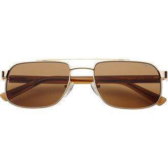 Freyrs Eyewear Vesper Aviator Sunglasses in Gold /Solid Brown at Nordstrom