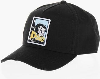 Dsquared2 BETTY BOOP Vintage-Effect Baseball Cap With Embroidered Patc size One