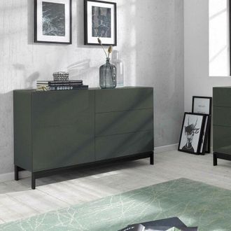 Dmora Aparador Moderno Con 1 Puerta Y 3 Cajones, Made In Italy, Aparador De Cocina, Buffet De Dise&ntilde;o De Sala De Estar, Con Pies, 110x40h47 Cm, Color Antraci