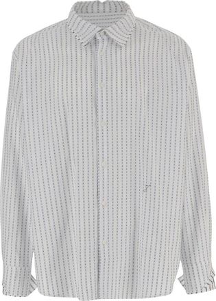 Jacquemus Gestreept katoenen overhemd met logo - Heren - Casual Overhemden - Wit - XL - Katoen - Overhemden