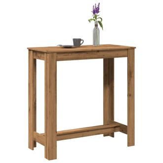 Berkfield Home Bar Table Artisan Oak 102x50x103.5 cm Engineered Wood in Brown