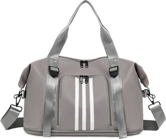 Generic Compatible For Unisex Large Travel Bag Multi-Functional Duffle Tote Handbags Waterproof Shoulder Women Wet Dry Pockets Gym Bags(Grey)