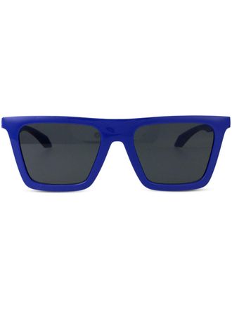 Versace Greca rectangular-frame sunglasses - men - Acetate - 53 - Blue
