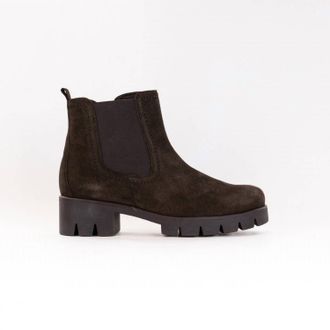Gabor Womens Leather Boot In Brown Suede