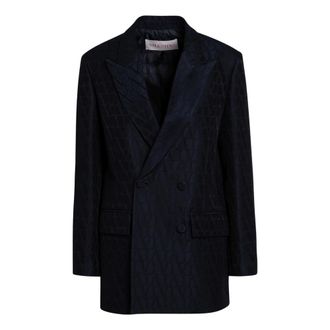 Valentino Garavani Blazers, female, Blue, Size: XS Double-Breasted Jacket