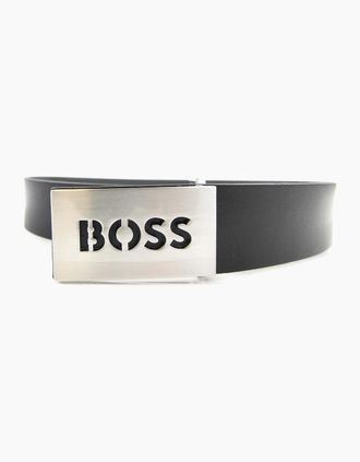 HUGO BOSS Mens Hugo Boss Icon Cut Sz35 Buckle Belt Black 001 - Size: 105