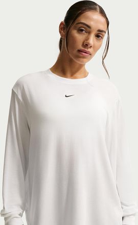 Nike Womens One Relaxed Dri-FIT Long-Sleeve Top in White | FN2817-101