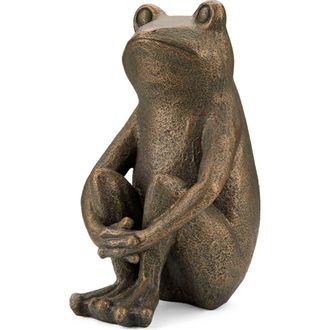 Glitzhome 12H Resin Bronze Squatting Frog Statue in Brown at Nordstrom, Size Medium