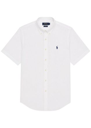 Polo Ralph Lauren Logo-embroidered Stretch-cotton Shirt - White - Xxl