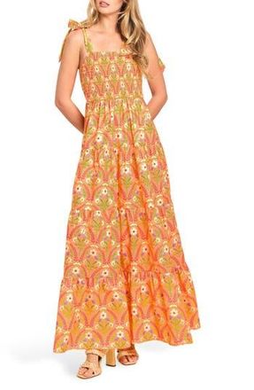 Flying Tomato Smocked Maxi Dress in Orange at Nordstrom Rack, Size Medium